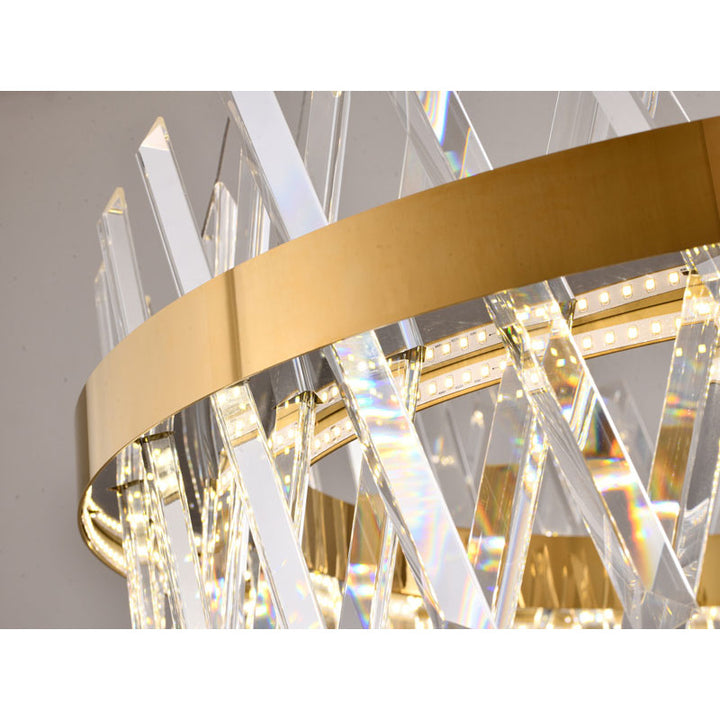 Round Framed Chandelier with Clear Crystals by Bethel - view 19