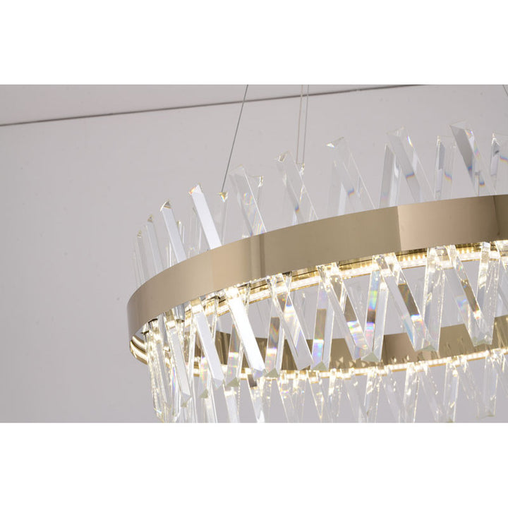 Round Framed Chandelier with Clear Crystals by Bethel - view 20