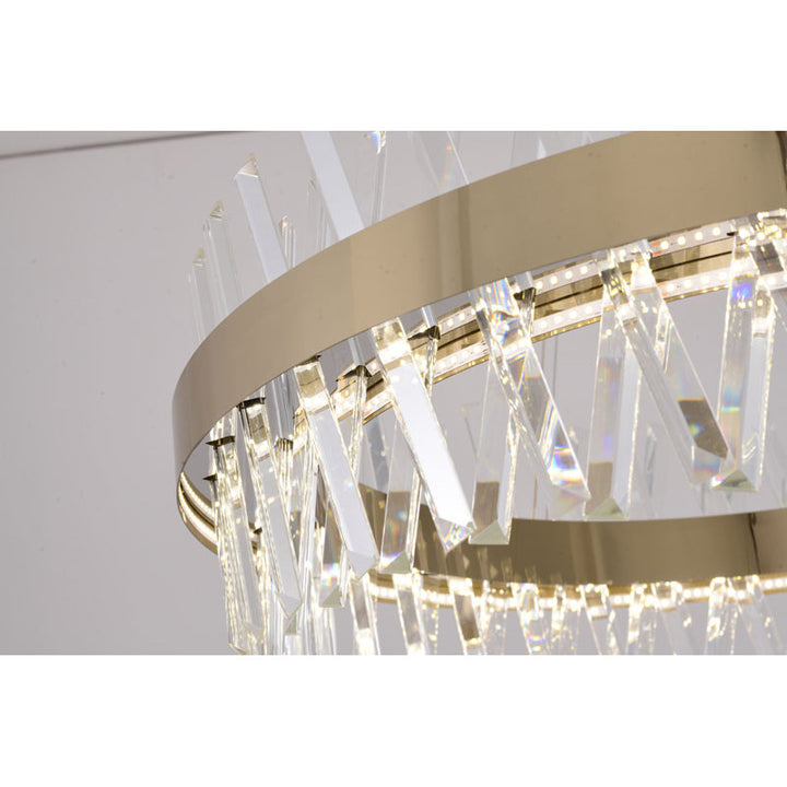 Round Framed Chandelier with Clear Crystals by Bethel - view 21