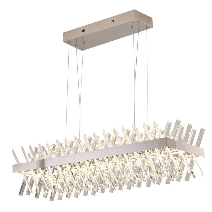 Rectangular Frame Chandelier with Clear Crystals by Bethel - view 2
