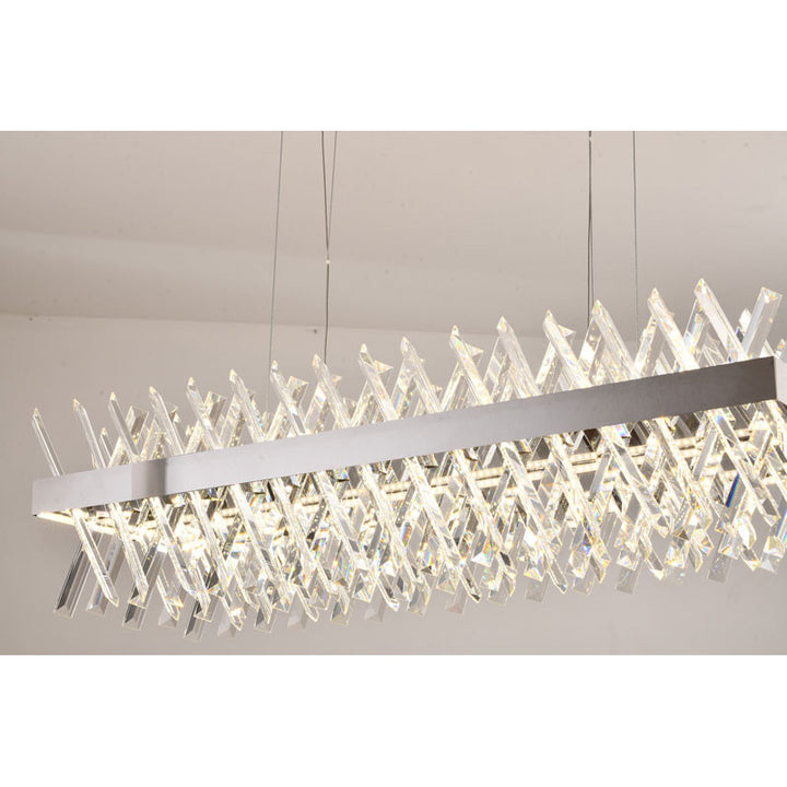 Rectangular Frame Chandelier with Clear Crystals by Bethel - view 3