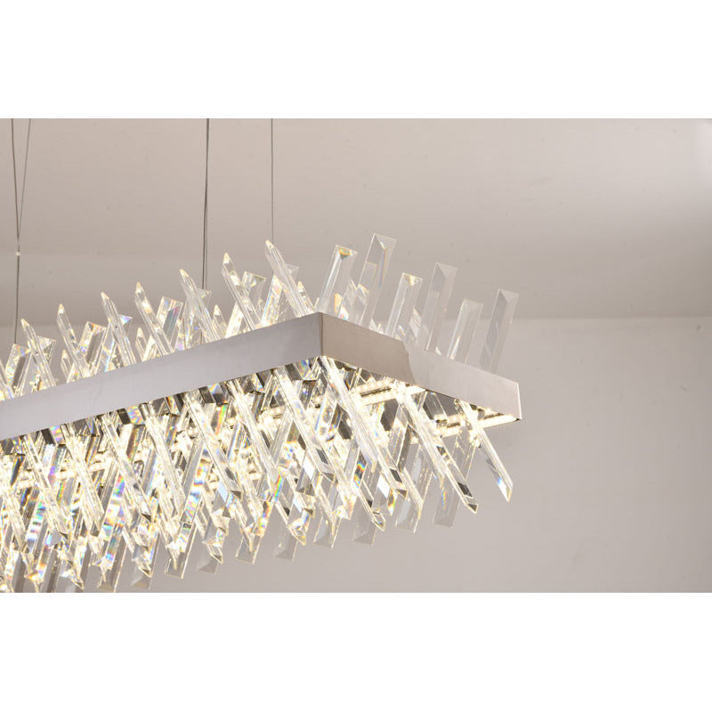 Rectangular Frame Chandelier with Clear Crystals by Bethel - view 4