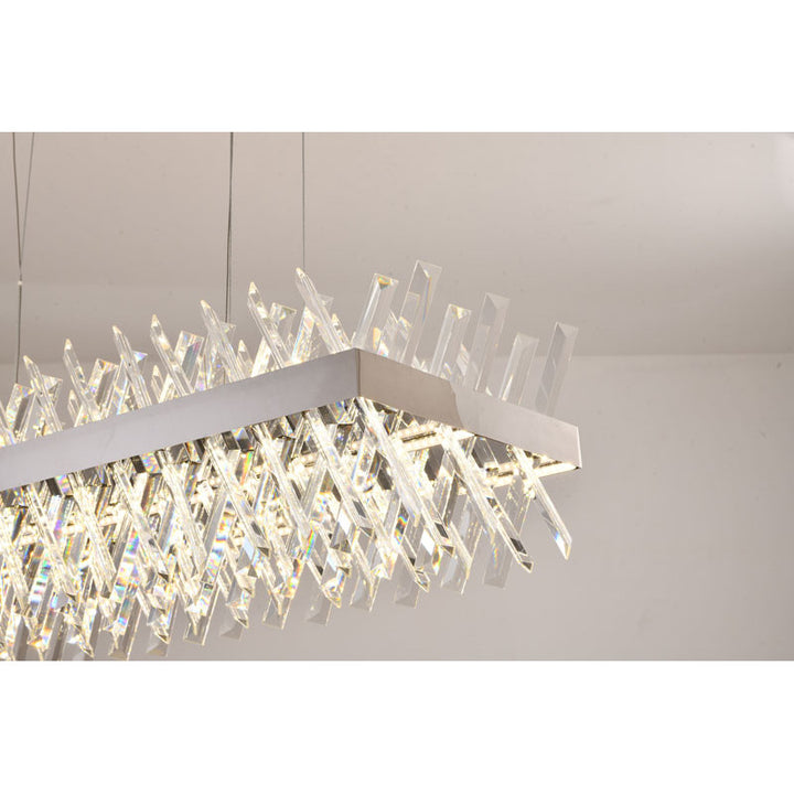 Rectangular Frame Chandelier with Clear Crystals by Bethel - view 4