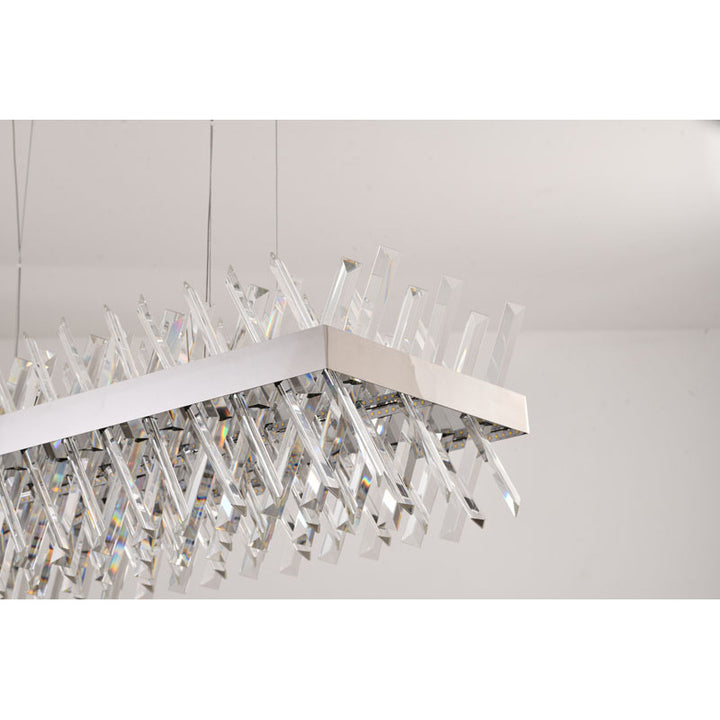 Rectangular Frame Chandelier with Clear Crystals by Bethel - view 5