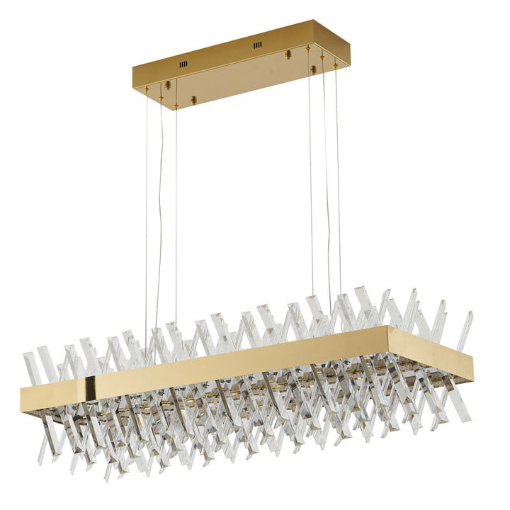 Rectangular Frame Chandelier with Clear Crystals by Bethel - view 11