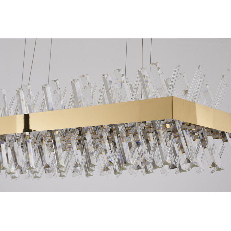 Rectangular Frame Chandelier with Clear Crystals by Bethel - view 12
