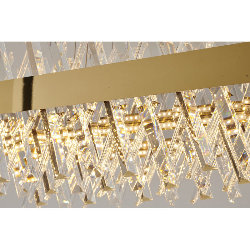 Rectangular Frame Chandelier with Clear Crystals by Bethel - view 13