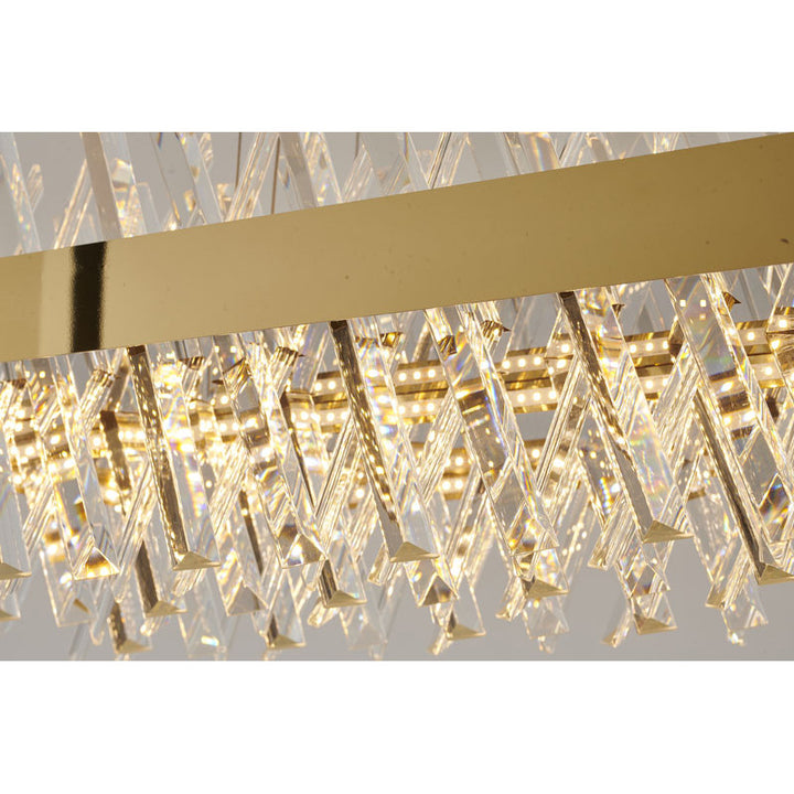 Rectangular Frame Chandelier with Clear Crystals by Bethel - view 13