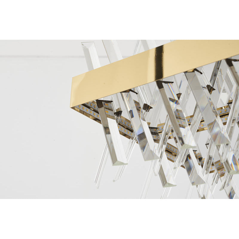 Rectangular Frame Chandelier with Clear Crystals by Bethel - view 14