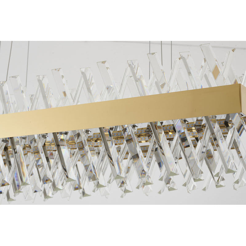 Rectangular Frame Chandelier with Clear Crystals by Bethel - view 16