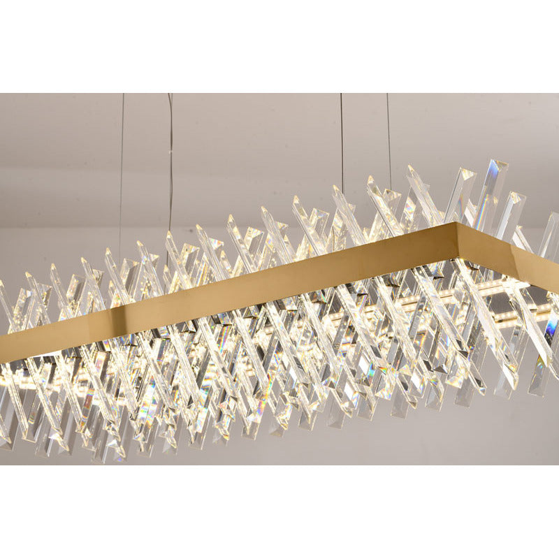 Rectangular Frame Chandelier with Clear Crystals by Bethel - view 22