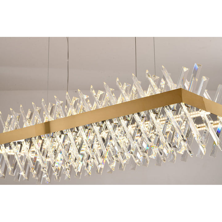 Rectangular Frame Chandelier with Clear Crystals by Bethel - view 22