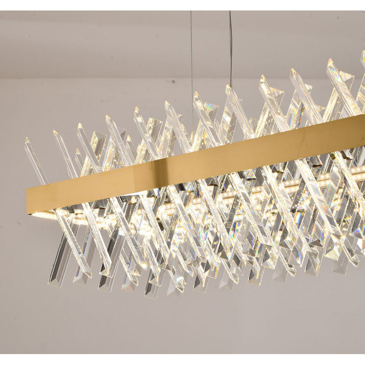 Rectangular Frame Chandelier with Clear Crystals by Bethel - view 23