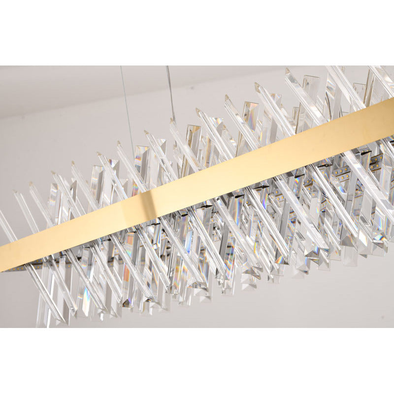 Rectangular Frame Chandelier with Clear Crystals by Bethel - view 24