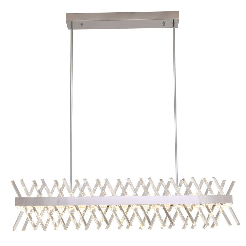 Rectangular Frame Chandelier with Clear Crystals by Bethel - view 28