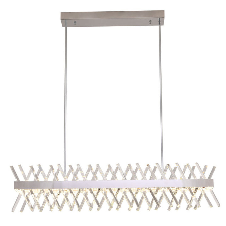 Rectangular Frame Chandelier with Clear Crystals by Bethel - view 28