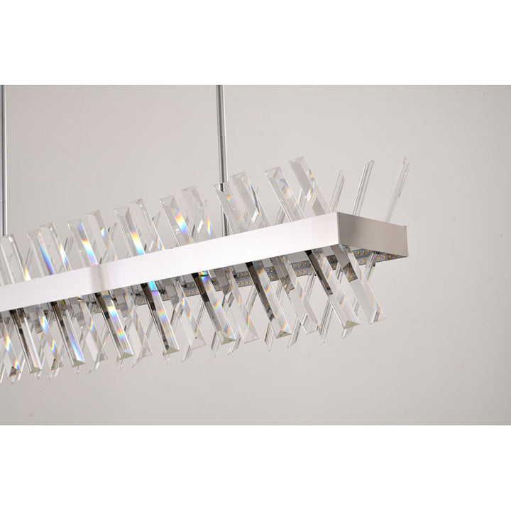 Rectangular Frame Chandelier with Clear Crystals by Bethel - view 29