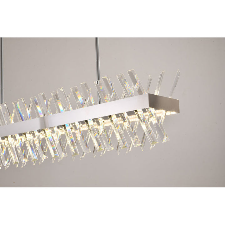 Rectangular Frame Chandelier with Clear Crystals by Bethel - view 30