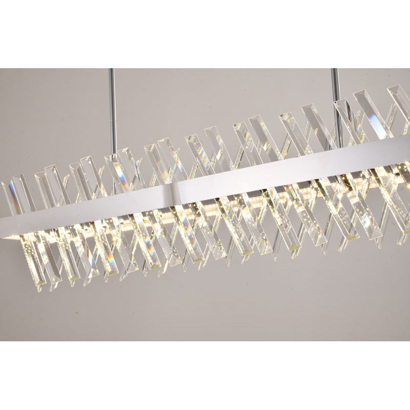Rectangular Frame Chandelier with Clear Crystals by Bethel - view 31