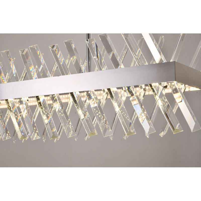Rectangular Frame Chandelier with Clear Crystals by Bethel - view 34