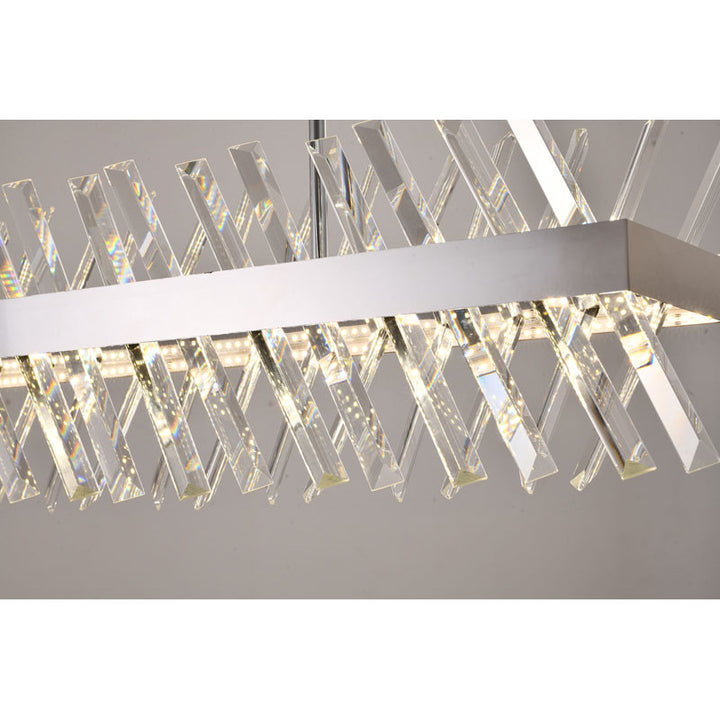 Rectangular Frame Chandelier with Clear Crystals by Bethel - view 34