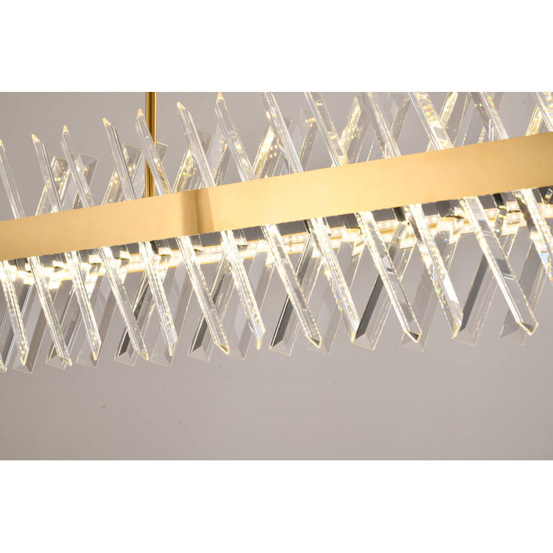 Rectangular Frame Chandelier with Clear Crystals by Bethel - view 43