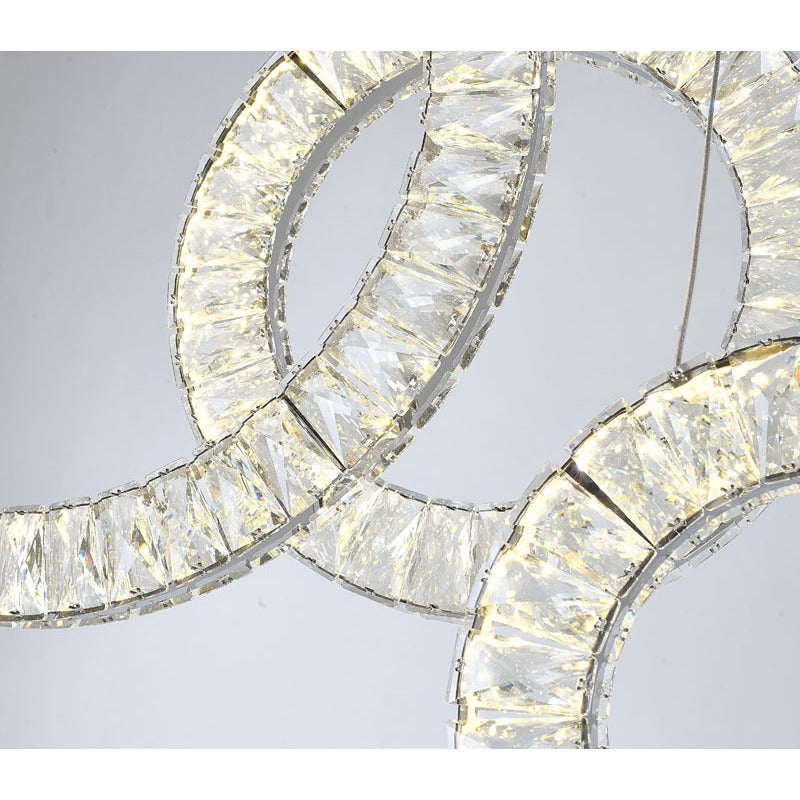 Five Clear Crystal Ring LED Chandelier with Hardware by Bethel - view 7