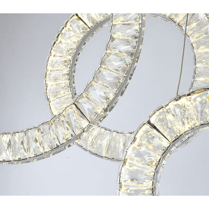 Five Clear Crystal Ring LED Chandelier with Hardware by Bethel - view 7