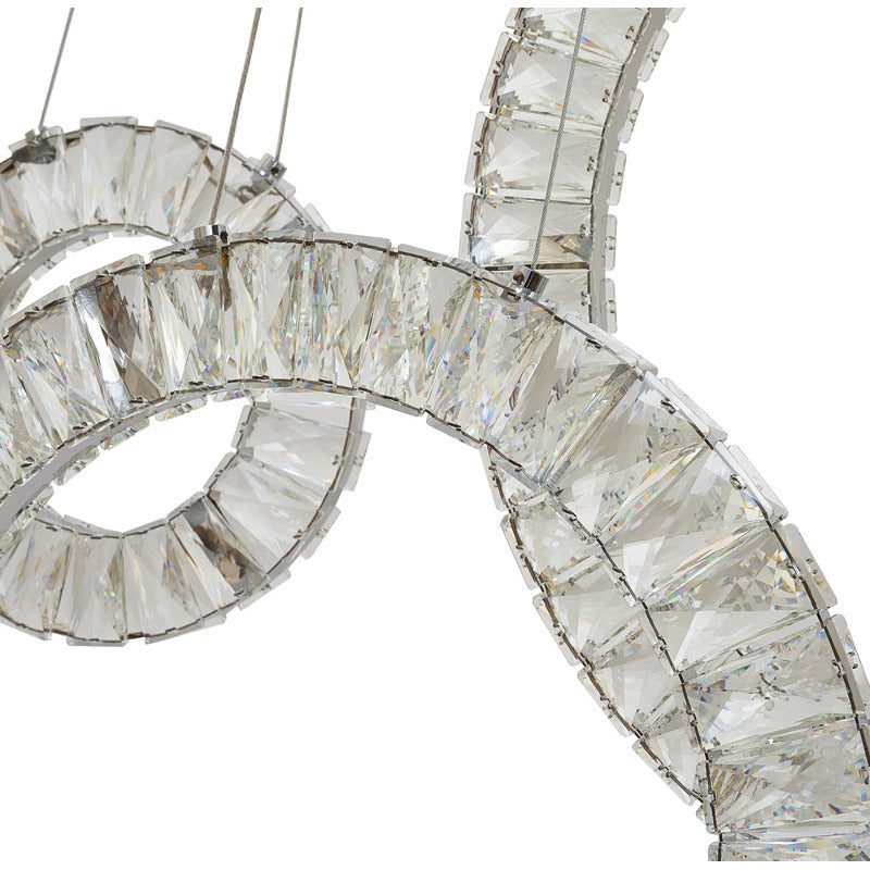 Five Clear Crystal Ring LED Chandelier with Hardware by Bethel - view 12