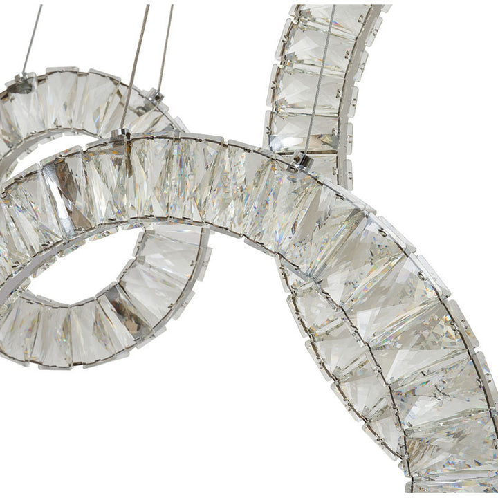 Five Clear Crystal Ring LED Chandelier with Hardware by Bethel - view 12