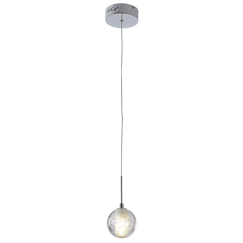 Clear Bubble Crystal Single Pendant Light with Hardware, 4.7", by Bethel