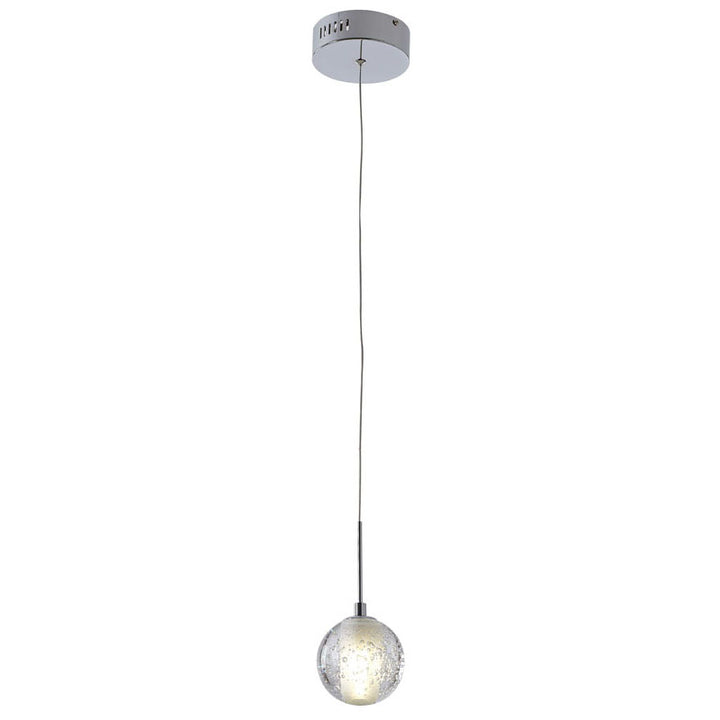 Clear Bubble Crystal Single Pendant Light with Hardware, 4.7", by Bethel