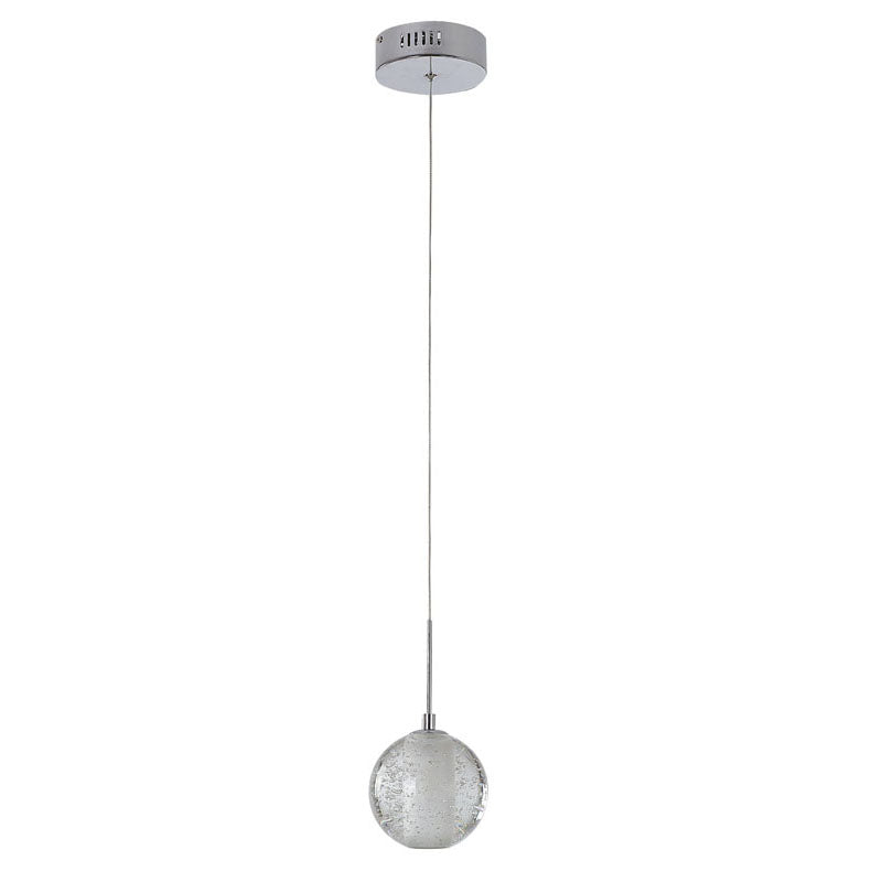 Clear Bubble Crystal Single Pendant Light with Hardware, 3.9", by Bethel