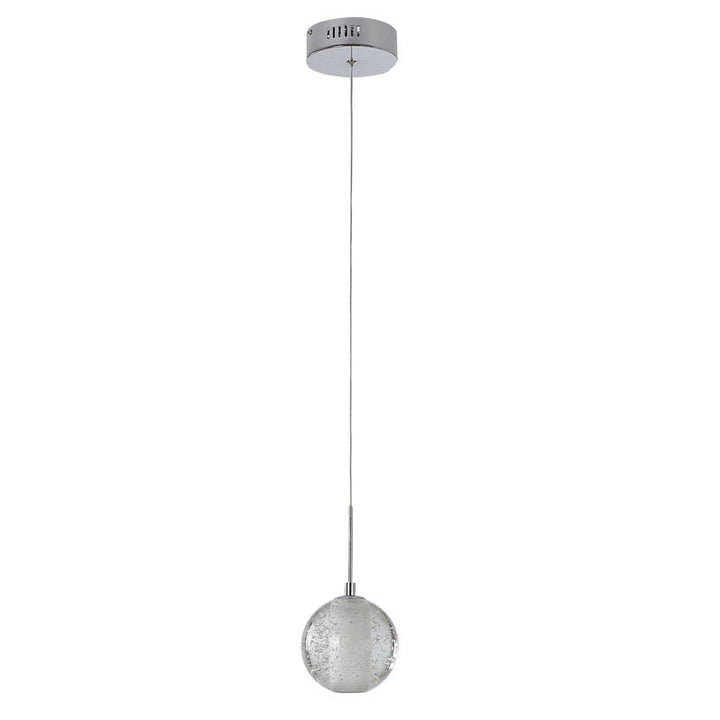 Clear Bubble Crystal Single Pendant Light with Hardware, 3.9", by Bethel