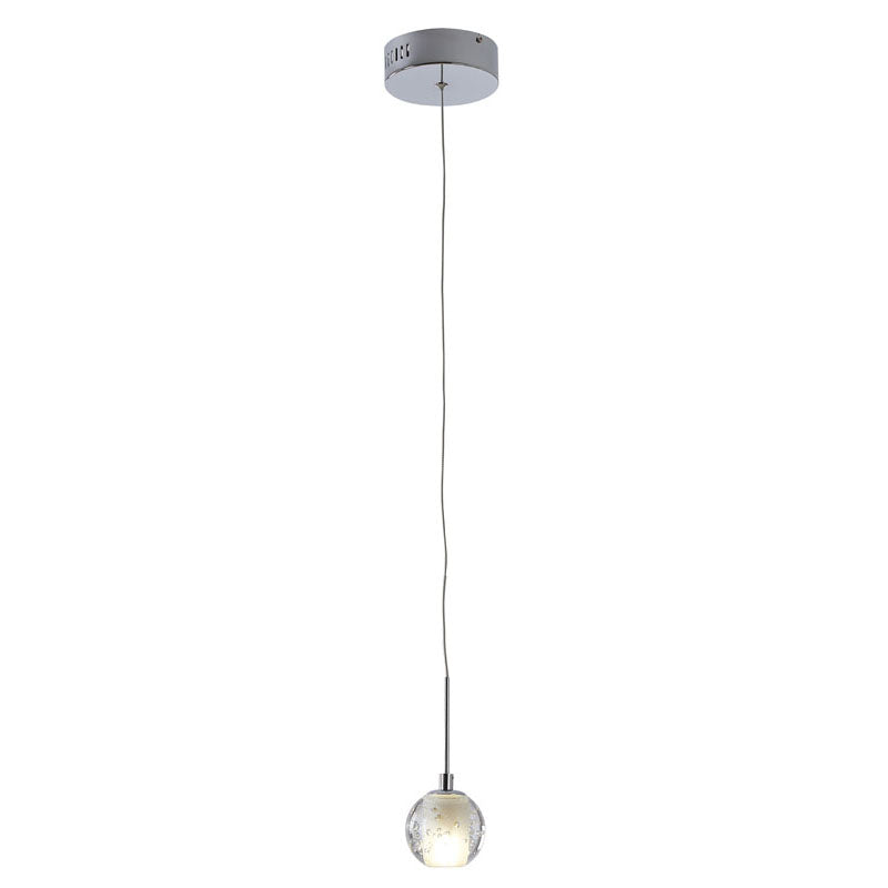 Clear Bubble Crystal Single Pendant Light with Hardware by Bethel - view 2