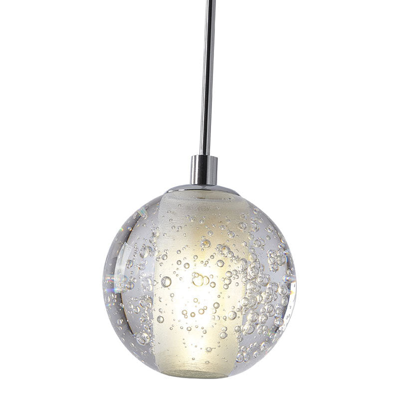 Clear Bubble Crystal Single Pendant Light with Hardware by Bethel - view 4