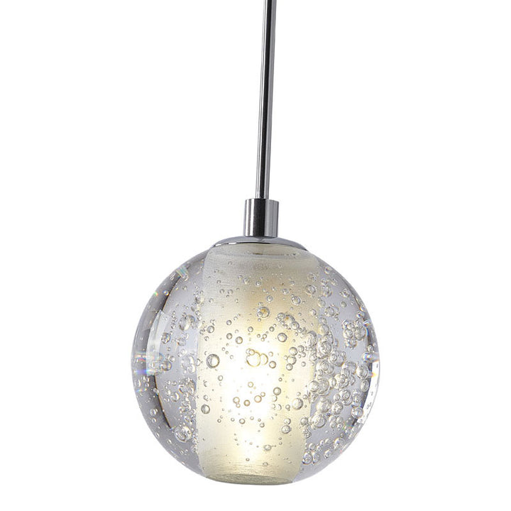 Clear Bubble Crystal Single Pendant Light with Hardware by Bethel - view 4