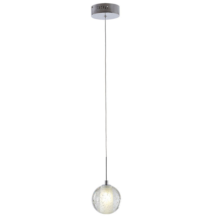 Clear Bubble Crystal Pendant Light with Chrome Hardware by Bethel