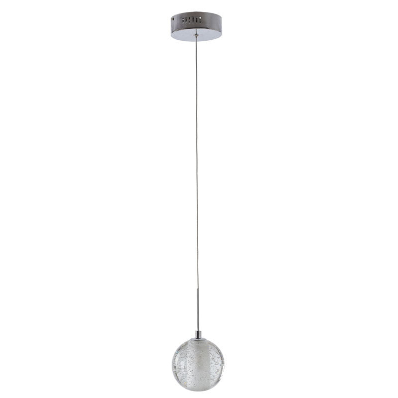 Clear Bubble Crystal Pendant Light with Chrome Hardware by Bethel - view 2
