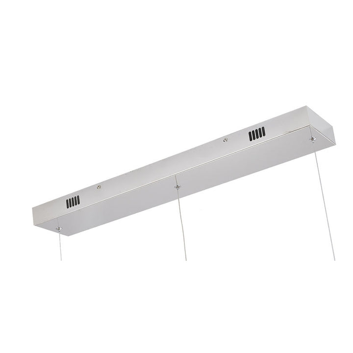 Linear Stainless Steel Framed LED Chandelier with Clear Crystals by Bethel - view 5