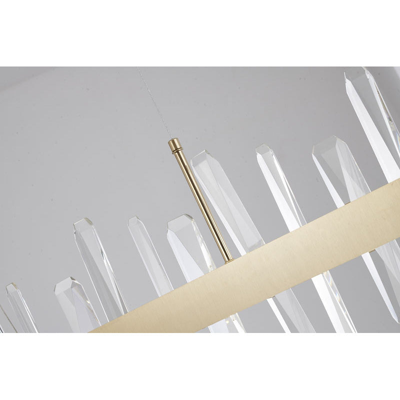 Linear Stainless Steel Framed LED Chandelier with Clear Crystals by Bethel - view 11
