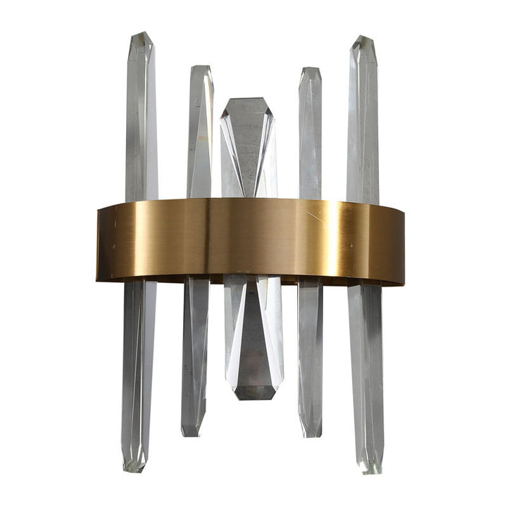 Stainless Steel Frame LED Wall Sconce with Clear Crystals by Bethel - view 8
