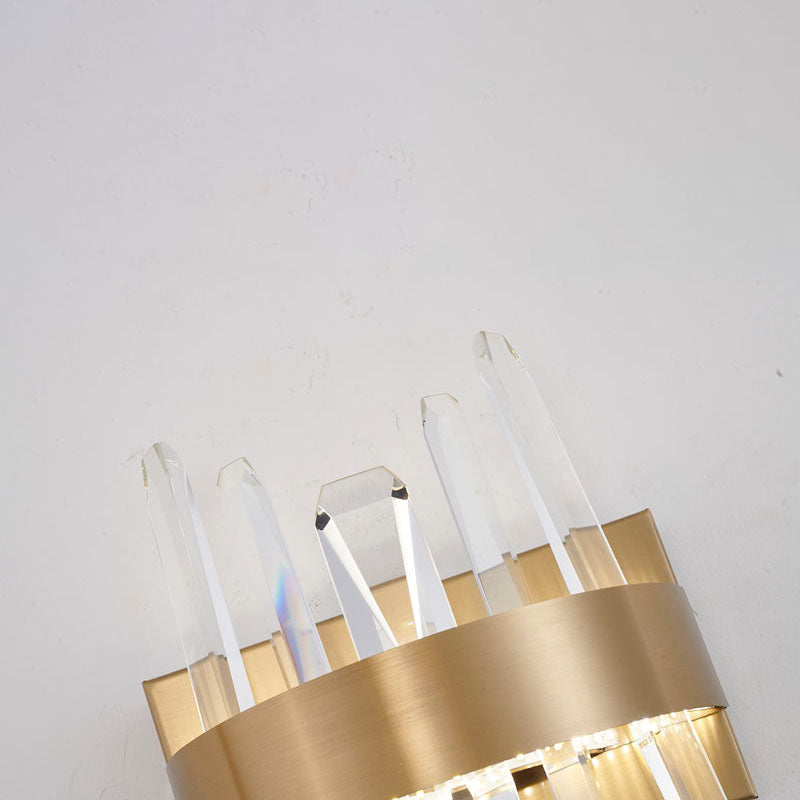 Stainless Steel Frame LED Wall Sconce with Clear Crystals by Bethel - view 9