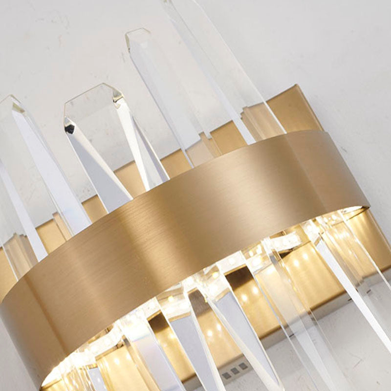 Stainless Steel Frame LED Wall Sconce with Clear Crystals by Bethel - view 10