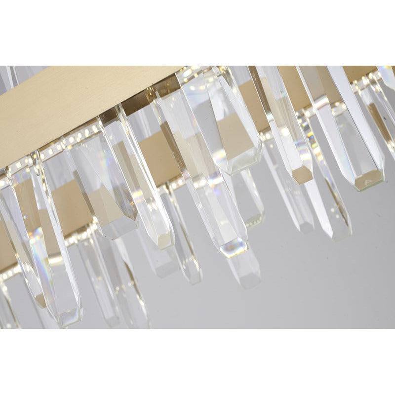 Oval Stainless Steel Frame Chandelier with Clear Crystals by Bethel - view 12