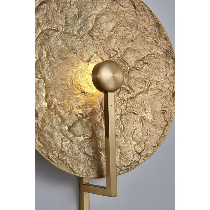 Brass Disk LED Wall Sconce by Bethel - view 2