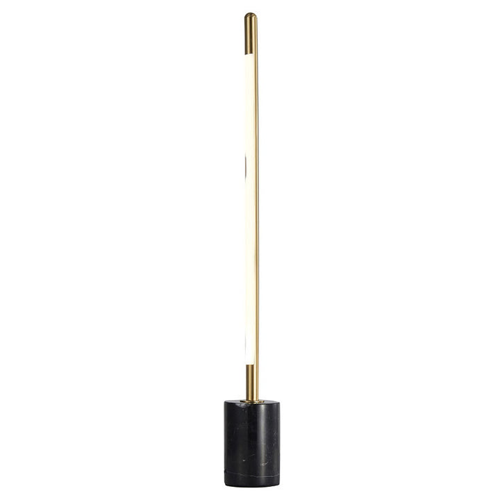 Brass Framed LED Table Lamp with Black Marble Base &amp; Silicone Diffuser