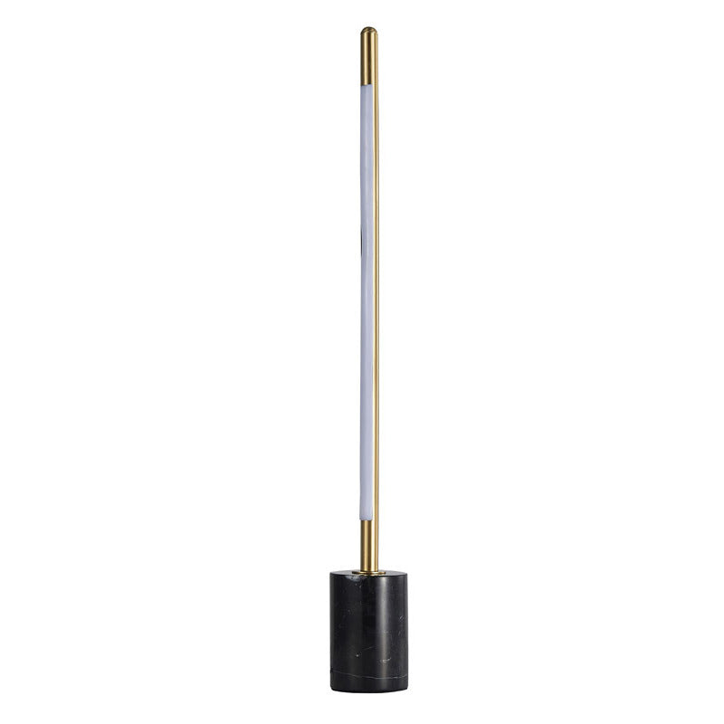 Brass Framed LED Table Lamp with Black Marble Base &amp; Silicone Diffuser