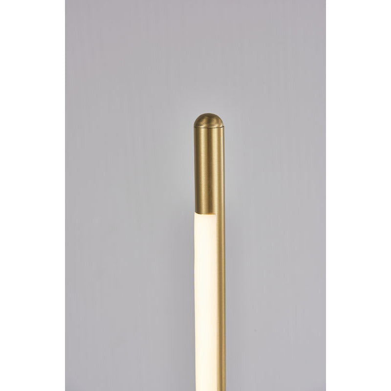 Brass Framed LED Table Lamp with Black Marble Base &amp; Silicone Diffuser