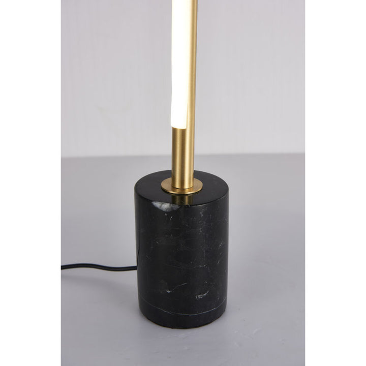 Brass Framed LED Table Lamp with Black Marble Base &amp; Silicone Diffuser